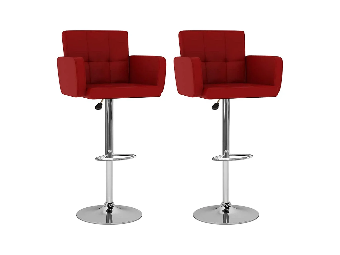 Tabourets de bar lot de 2 rouge bordeaux similicuir