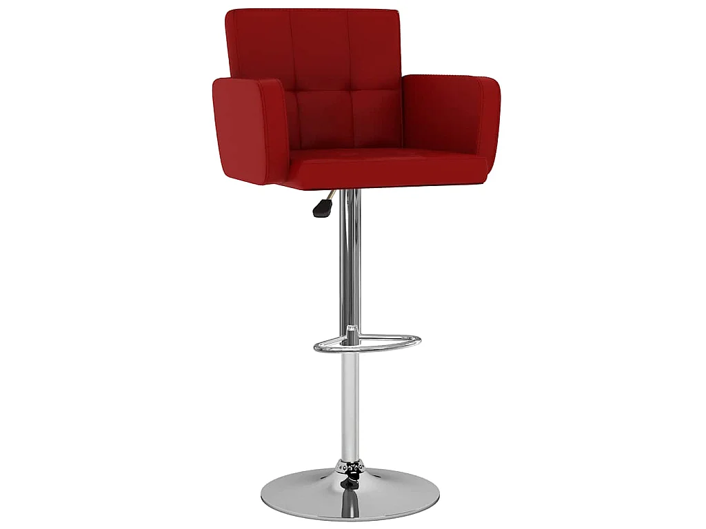 Tabourets de bar lot de 2 rouge bordeaux similicuir
