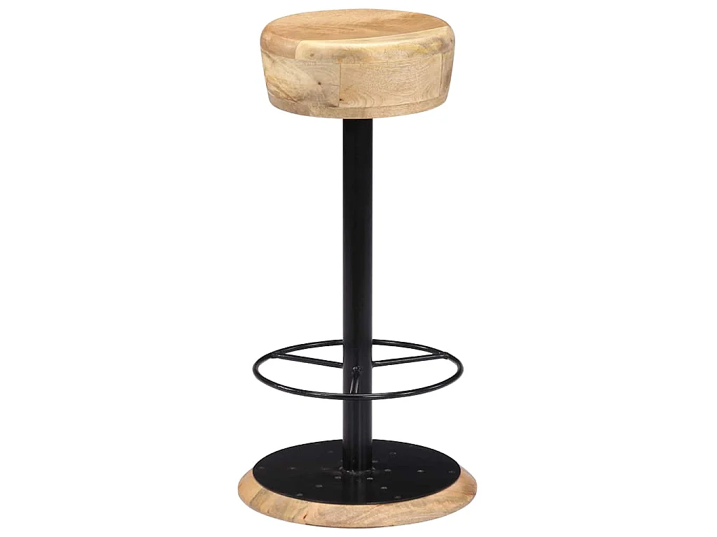 Chaises de bar lot de 2 bois de manguier solide