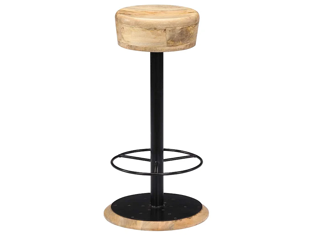 Chaises de bar lot de 2 bois de manguier solide