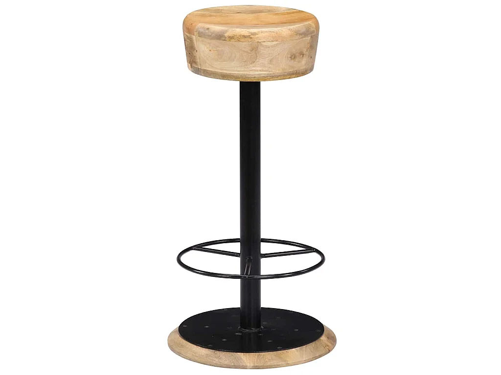 Chaises de bar lot de 2 bois de manguier solide