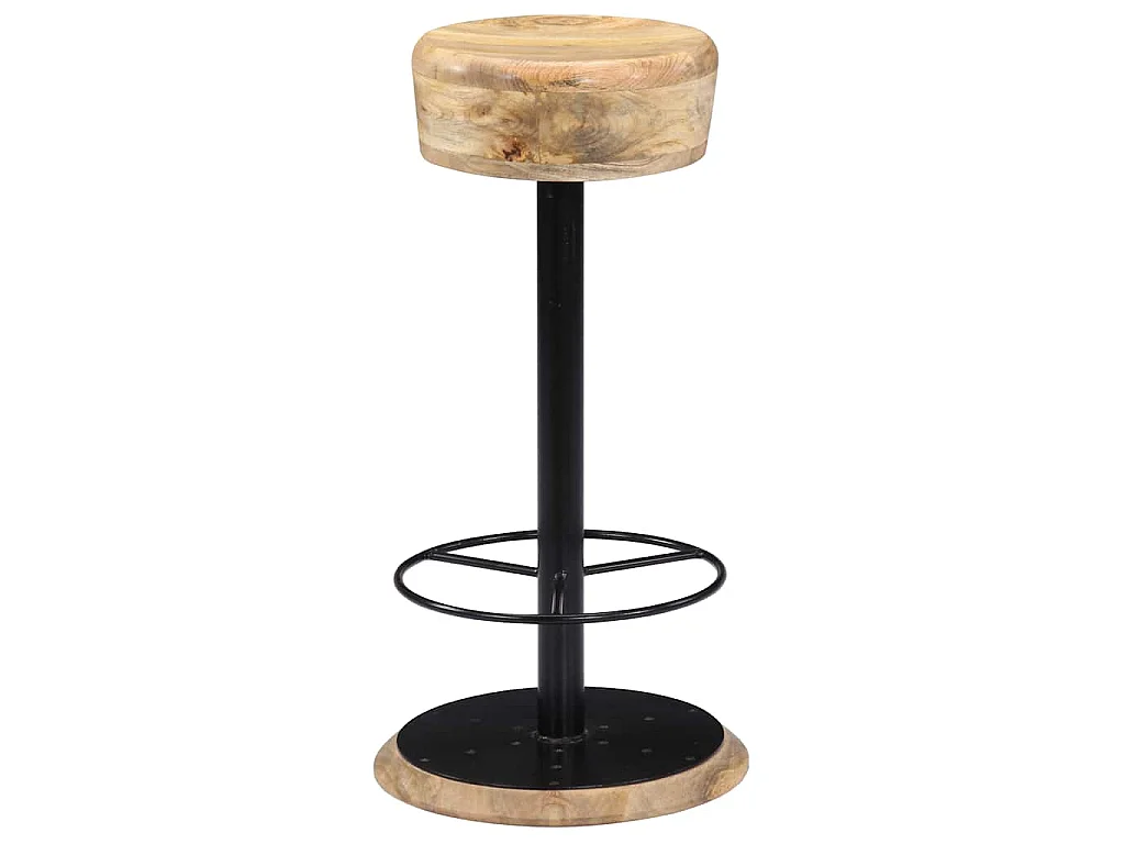 Chaises de bar lot de 2 bois de manguier solide