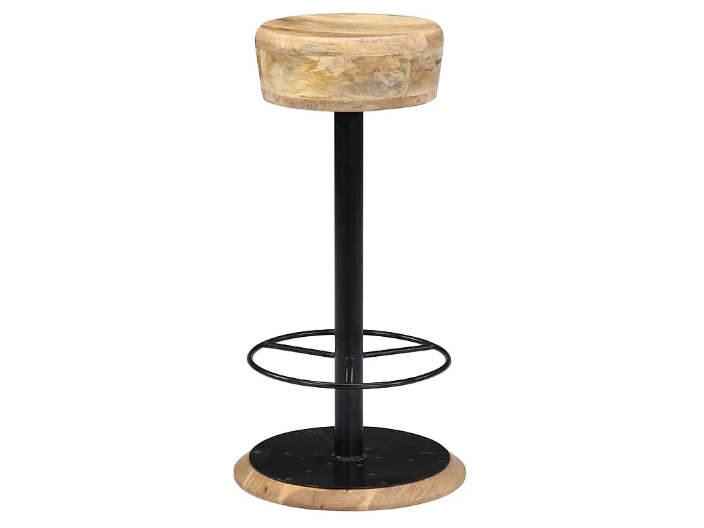 Chaises de bar lot de 2 bois de manguier solide