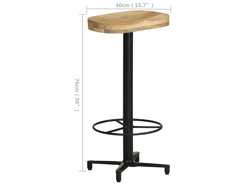 Sgabelli da Bar 2 pz 76 cm in Legno Massello di Mango