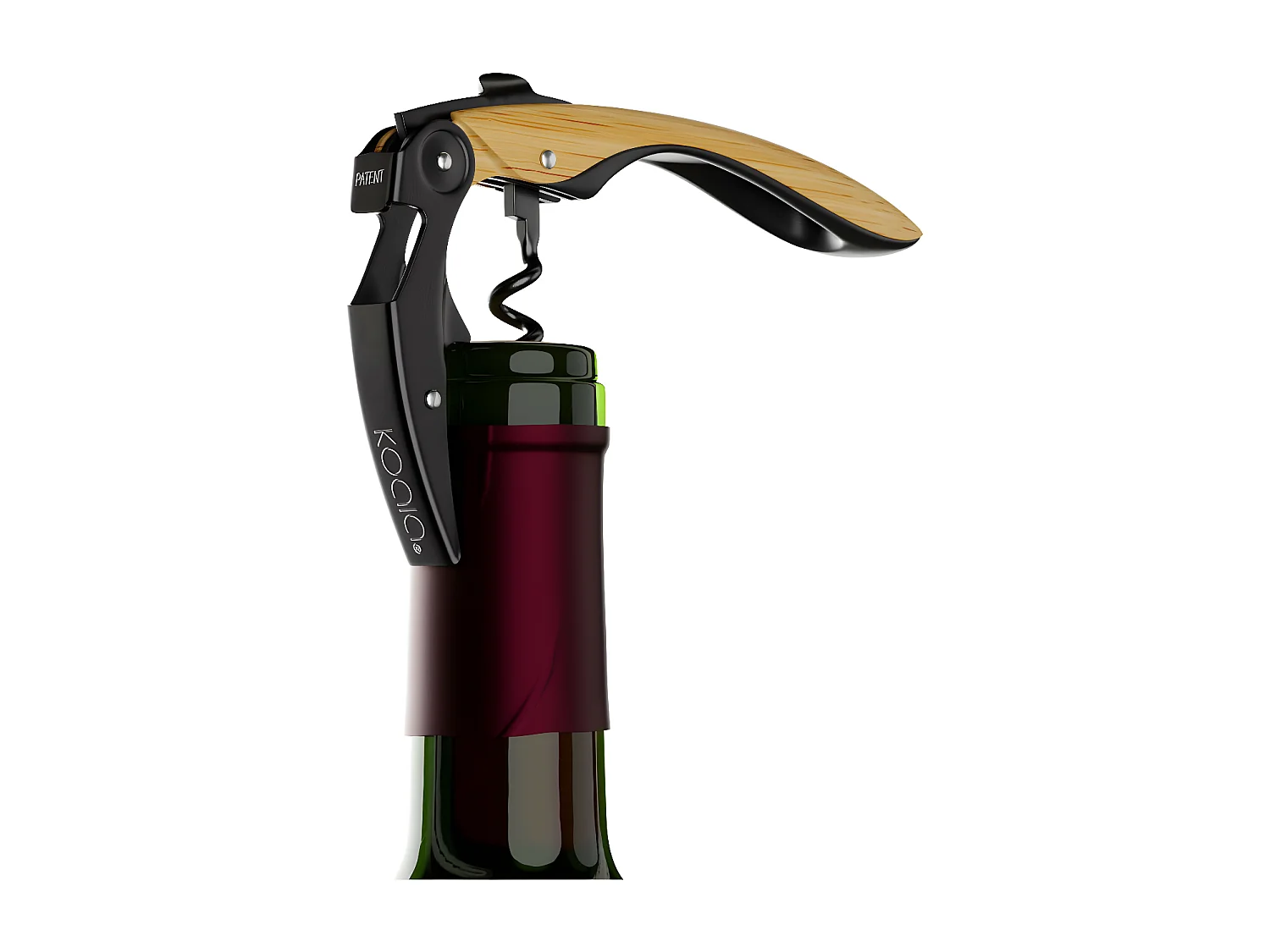 Abridor de vinho de alavanca dupla high tech em madeira da coleção Pop por Koala