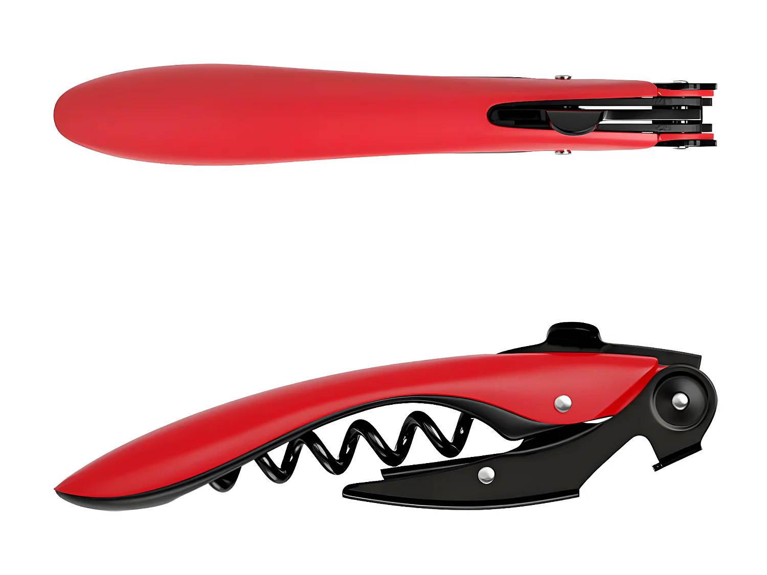 Pop - Tire-bouchon double levier high tech Rouge