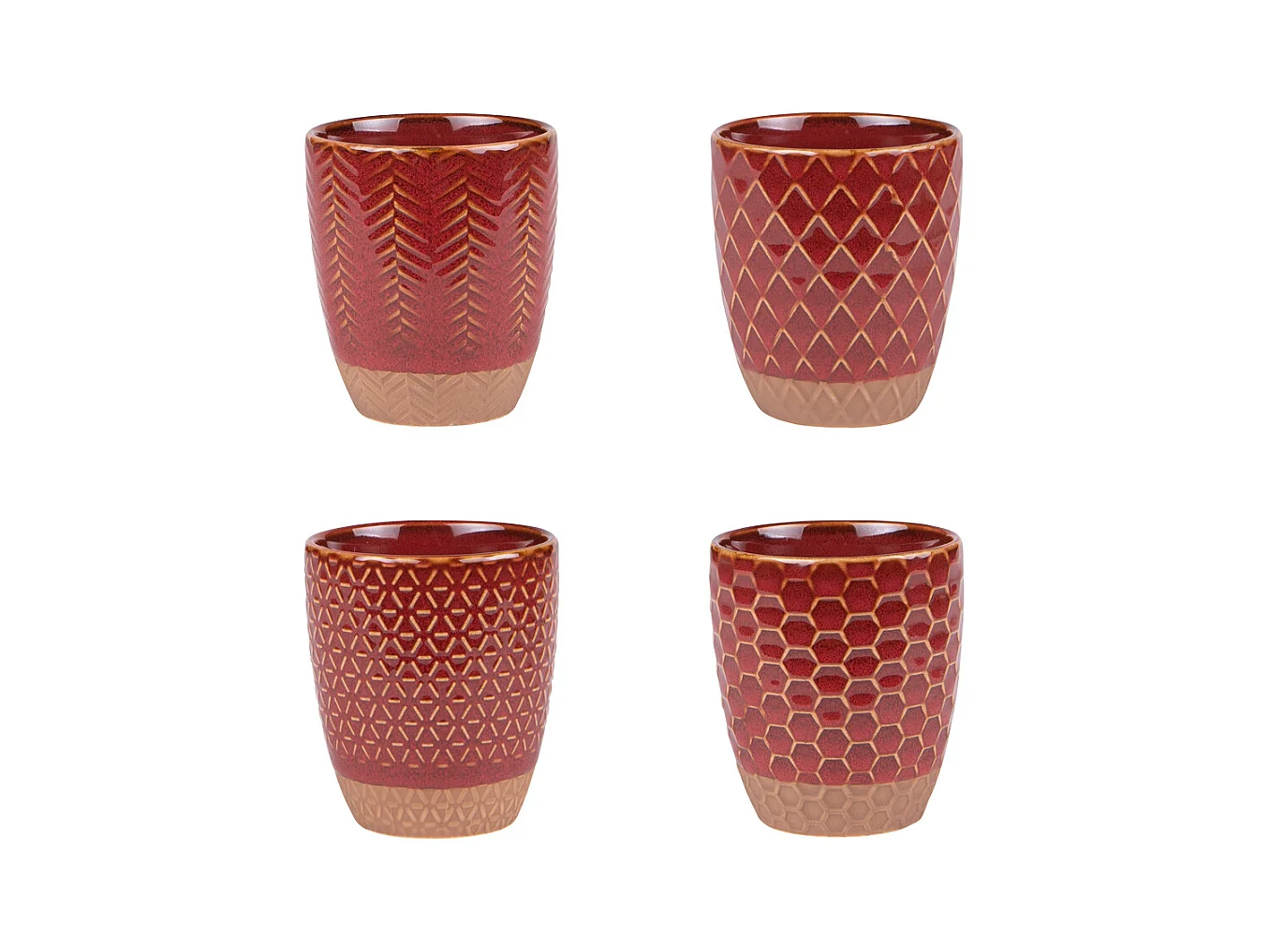 Coffret de 4 gobelets Jaspe Rouge 20 cl