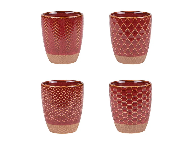 Coffret de 4 gobelets Jaspe Rouge 20 cl
