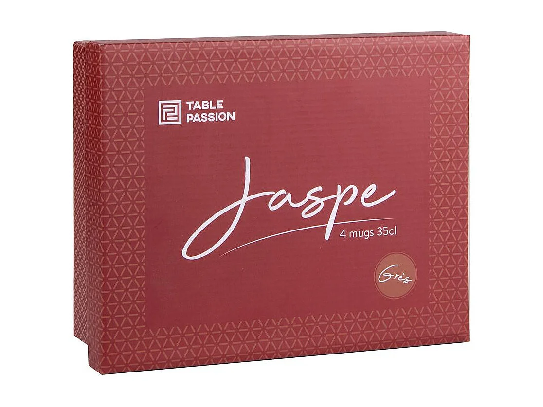 Coffret de 4 mugs Jaspe Rouge 35 cl