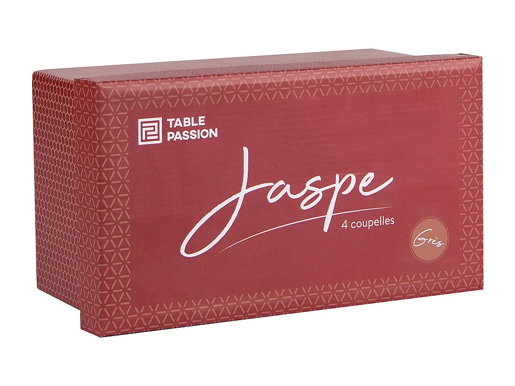 Coffret de 4 coupelles Jaspe Rouge 12 cm