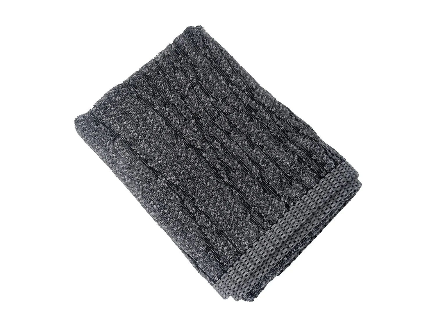 Drap de bain 100x150 cm pur coton collection OSAKA feuillage gris