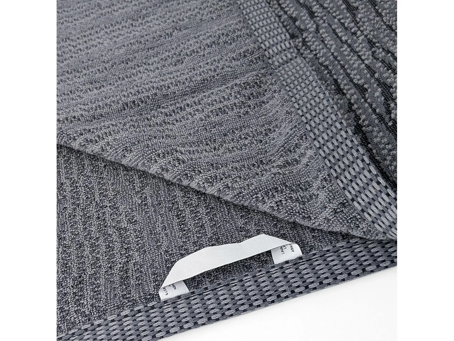 Drap de bain 100x150 cm pur coton collection OSAKA feuillage gris