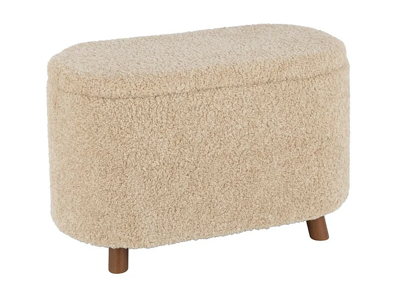 Pouf & Coffre de Rangement "Teddy" 80cm Beige