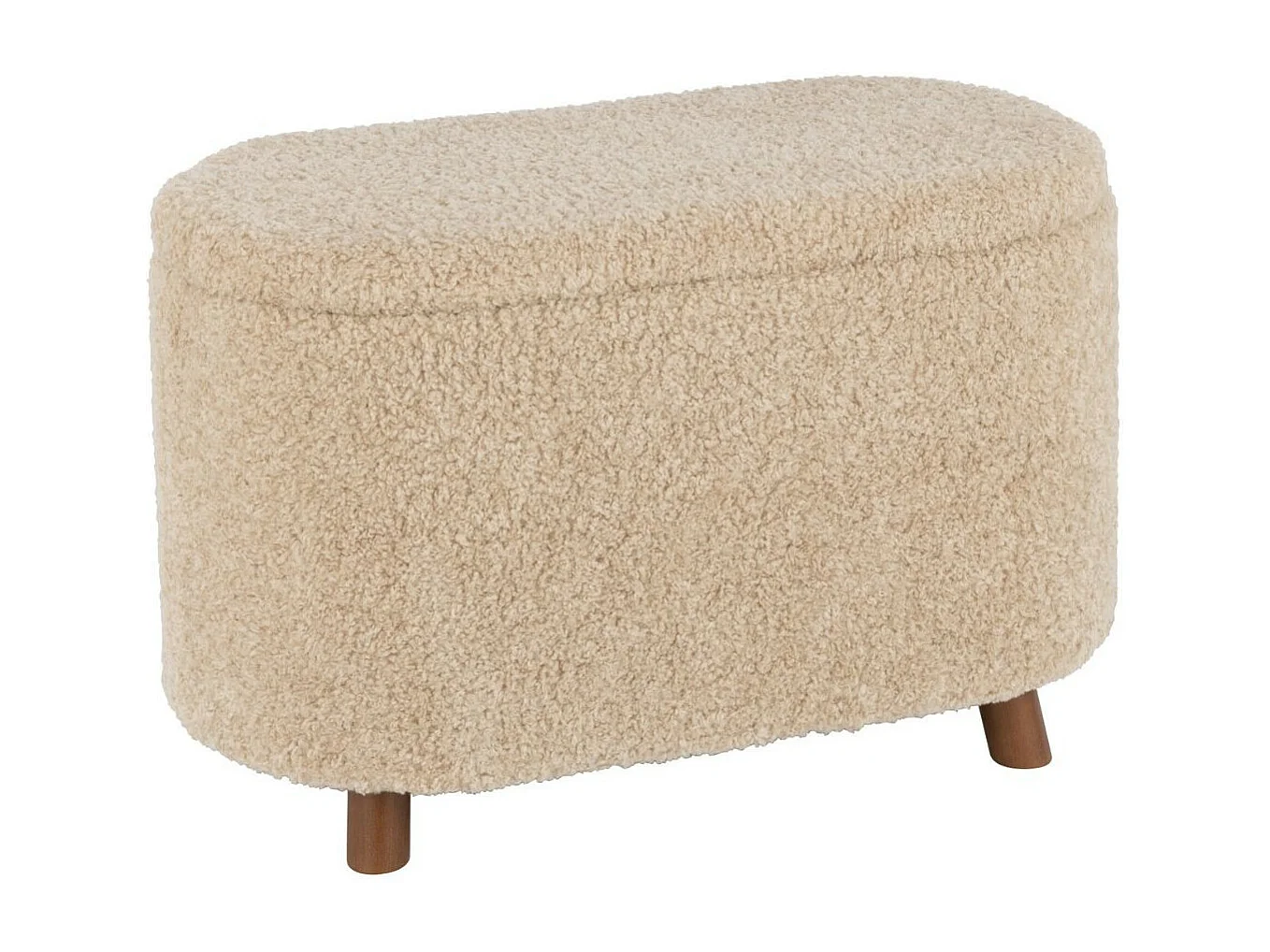 Pouf & Coffre de Rangement "Teddy" 80cm Beige