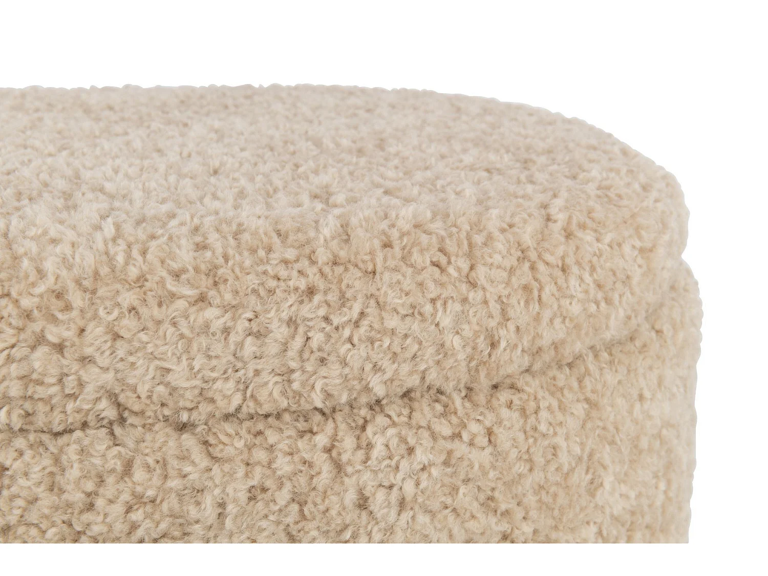 Pouf & Coffre de Rangement "Teddy" 80cm Beige