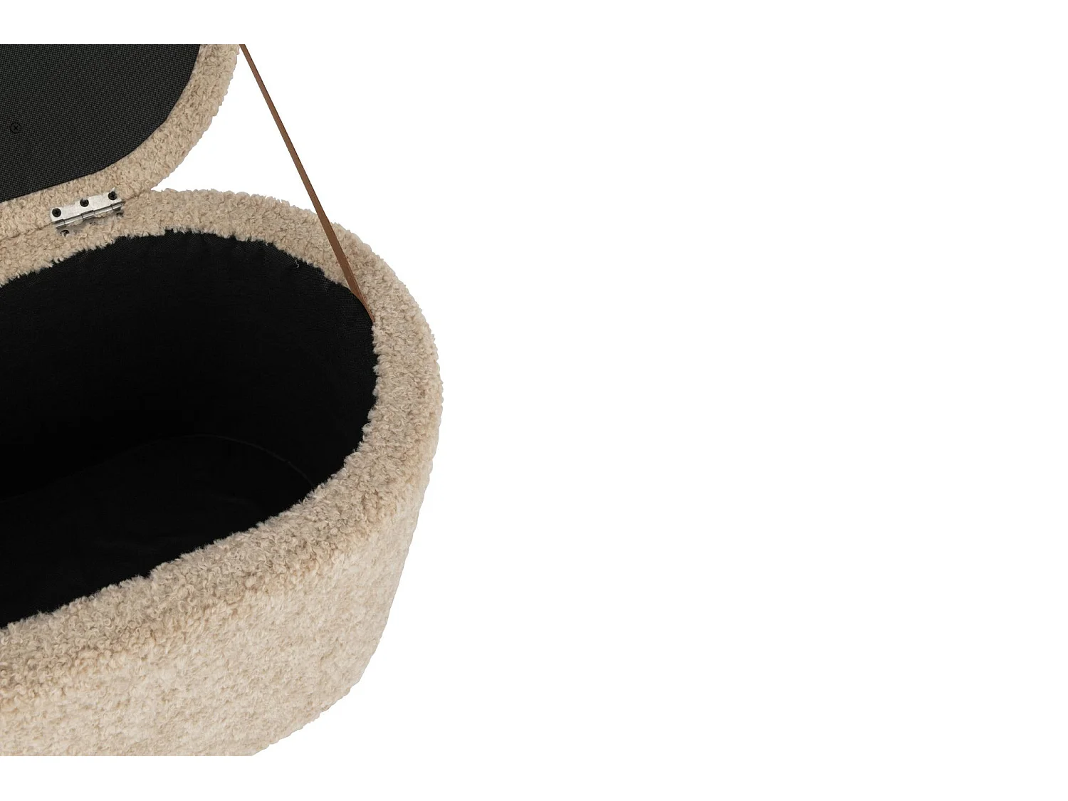 Pouf & Coffre de Rangement "Teddy" 80cm Beige