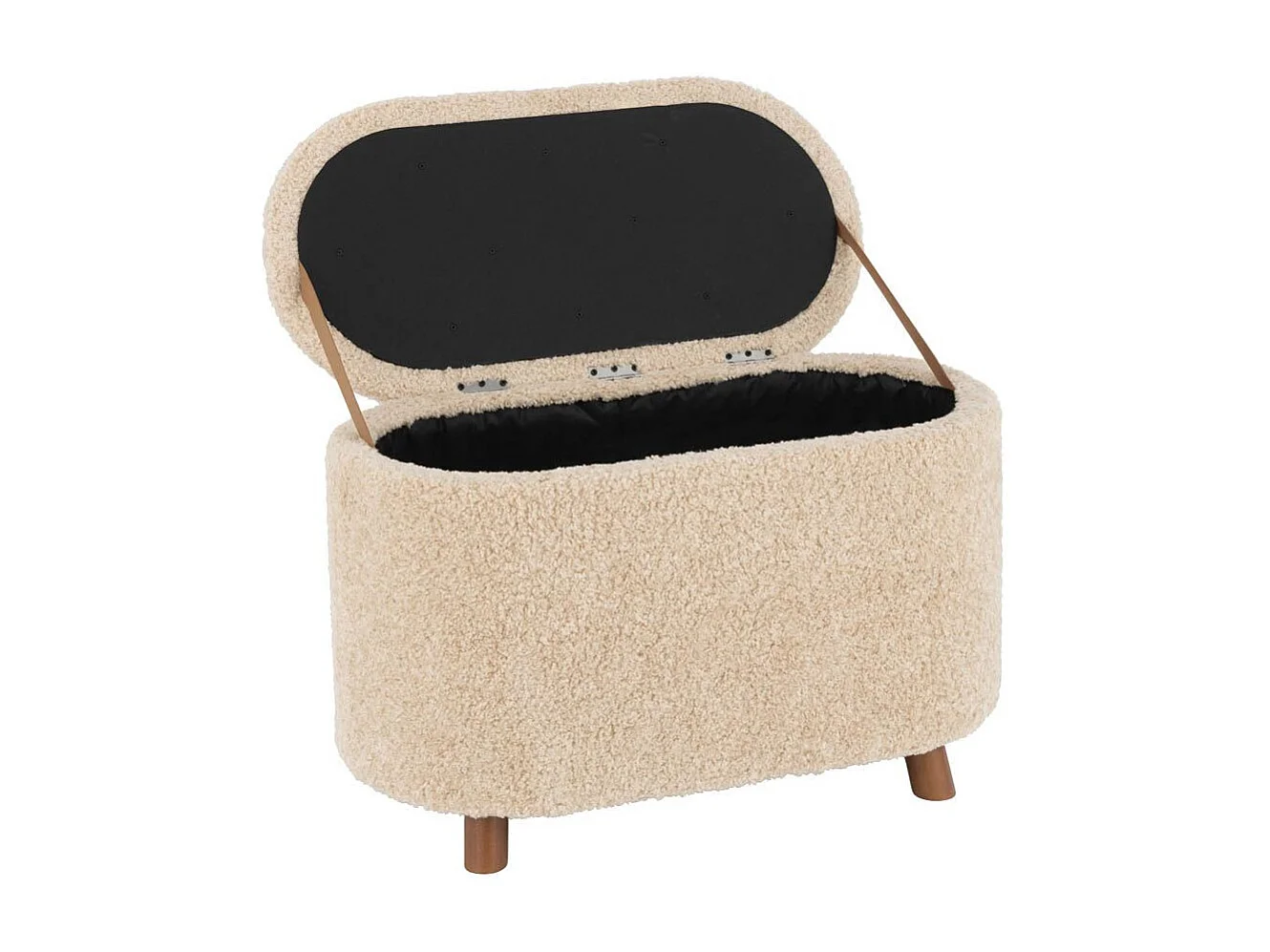 Pouf & Coffre de Rangement "Teddy" 80cm Beige
