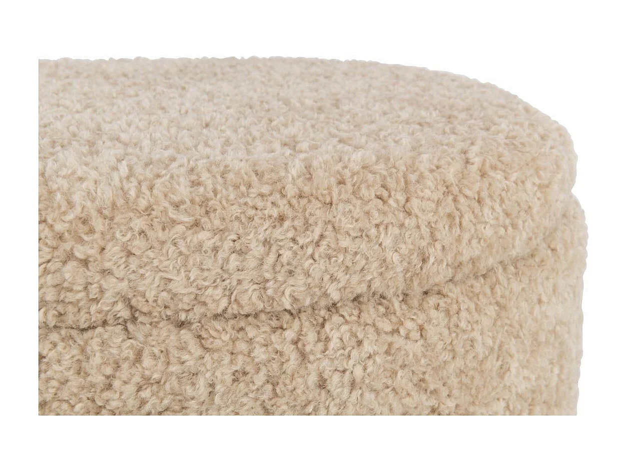 Pouf & Coffre de Rangement "Teddy" 80cm Beige