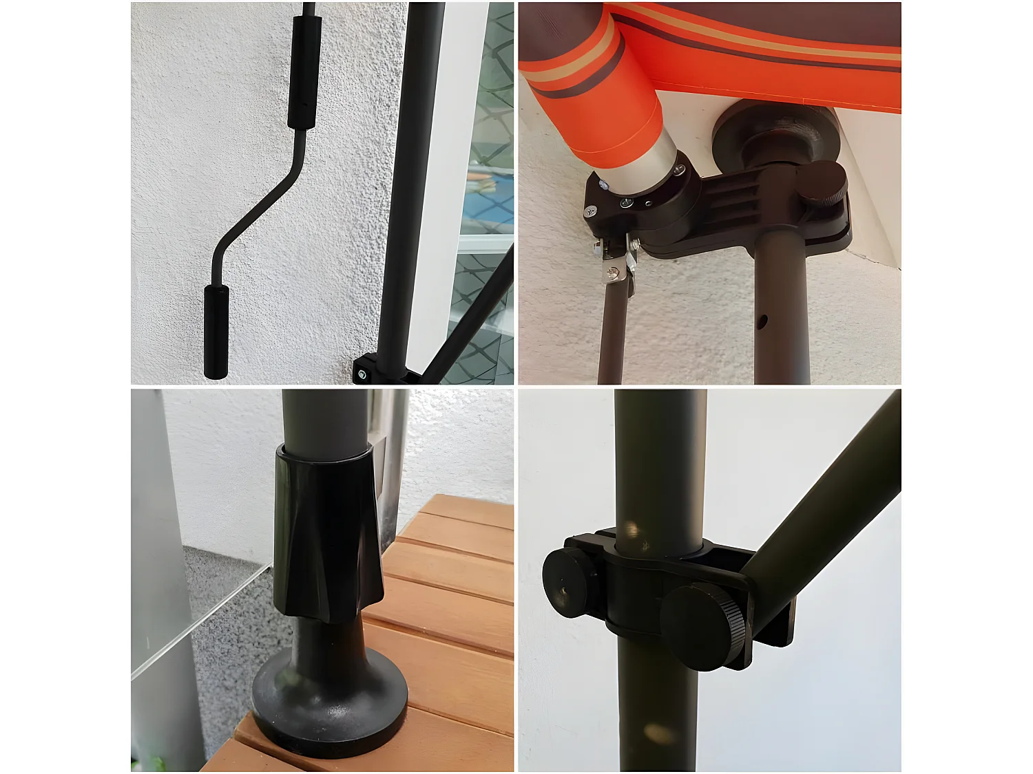 Store banne 300x150 cm avec éclairage led et manivelle