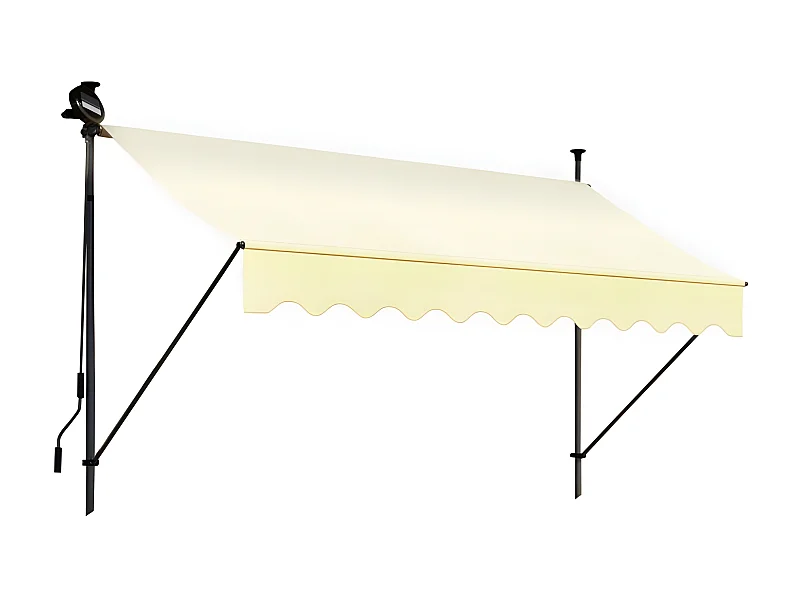 Store banne 250x150 cm avec éclairage led et manivelle