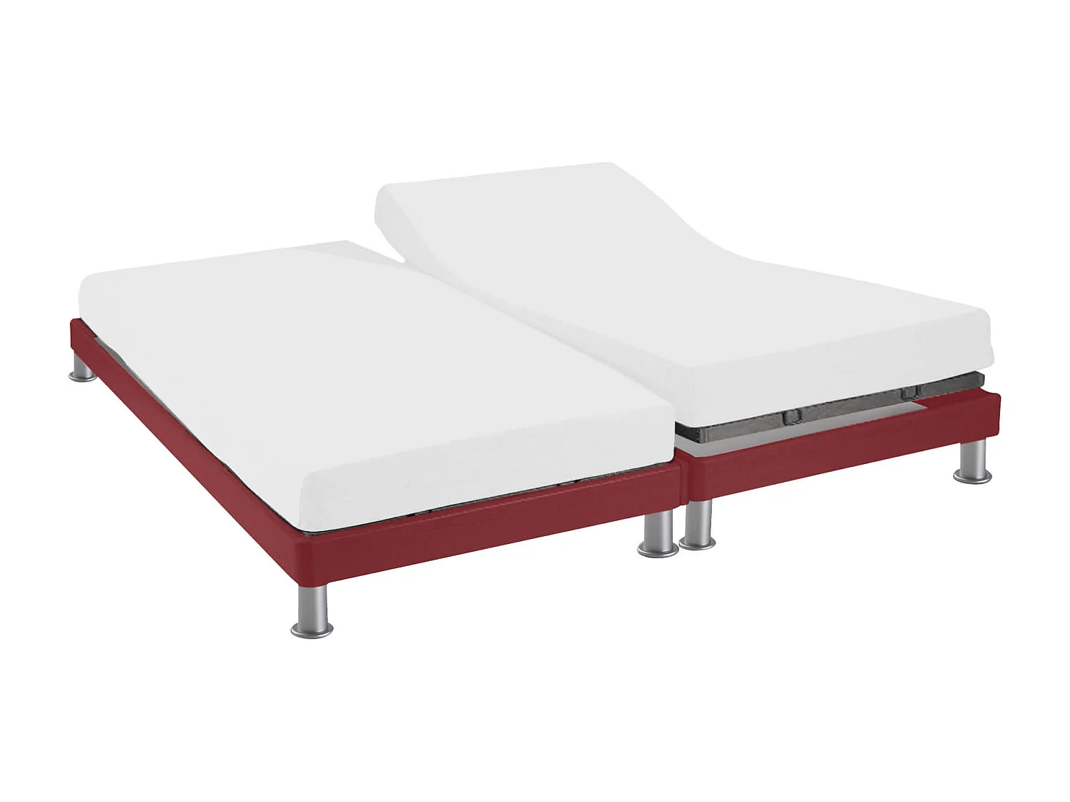 Protège matelas molleton imperméable - bonnet 27 cm TPR pour sommier articulé 2x80x200
