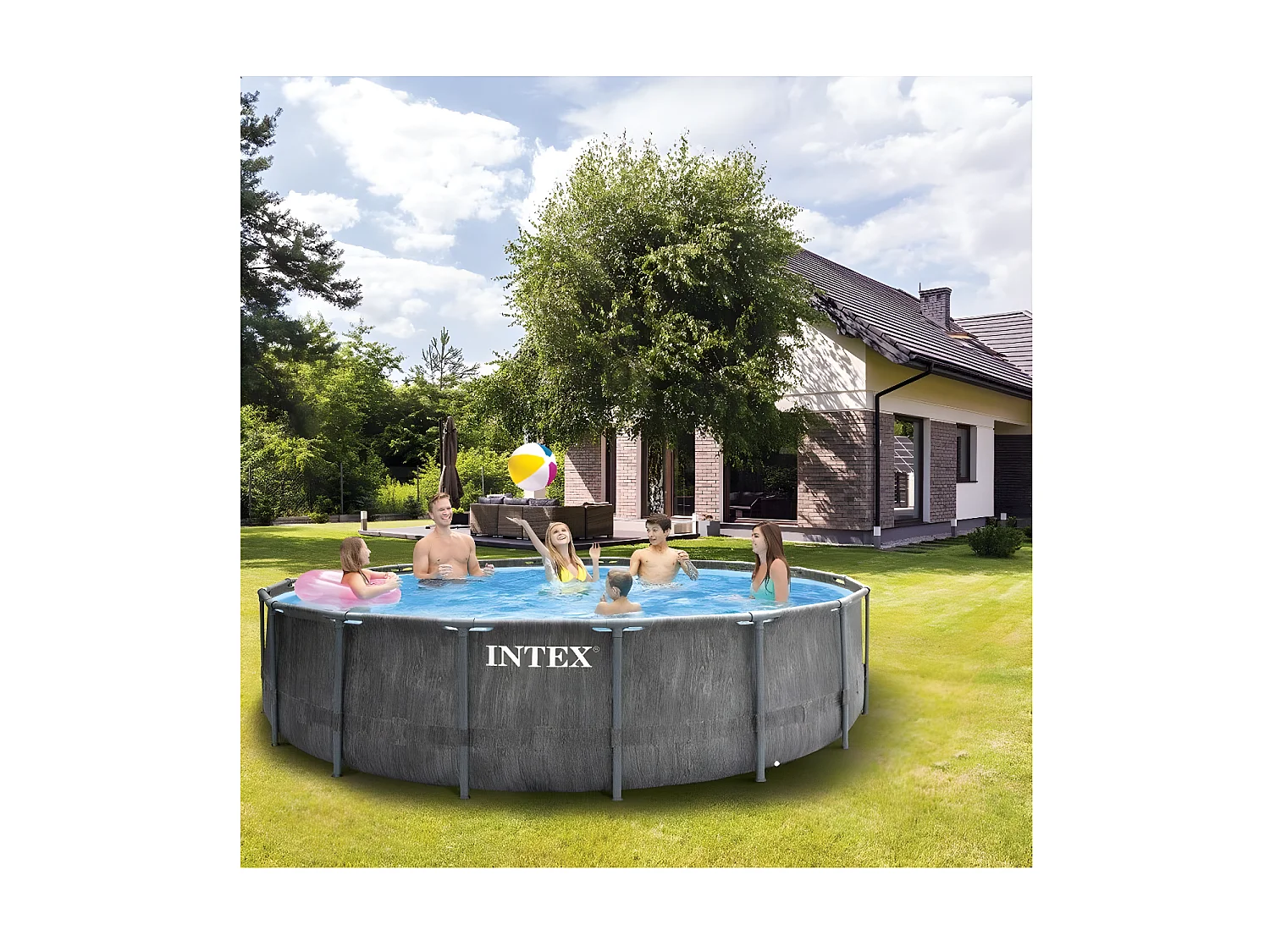 Piscine tubulaire Baltik ronde 5,49 x 1,22 m - Intex