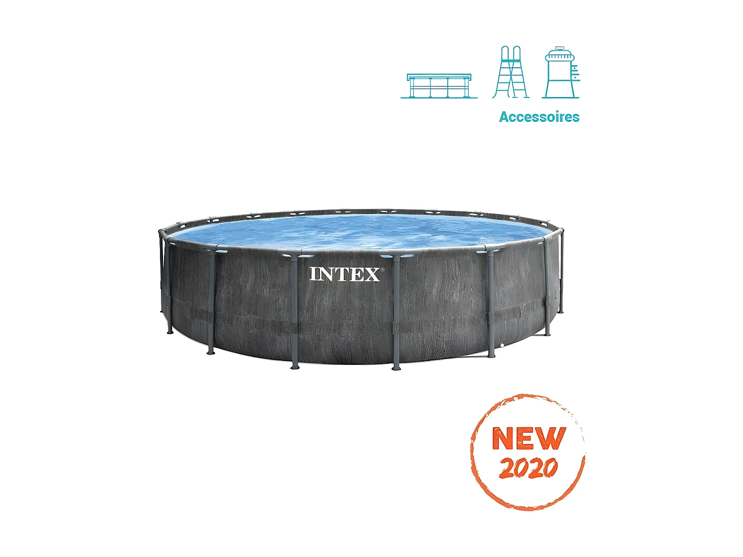 Piscine tubulaire Baltik ronde 5,49 x 1,22 m - Intex