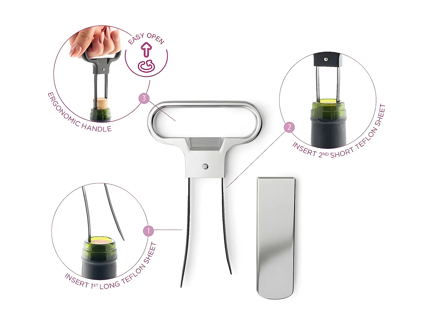 Pop - Ouvre-bouteille vins vieux Argent