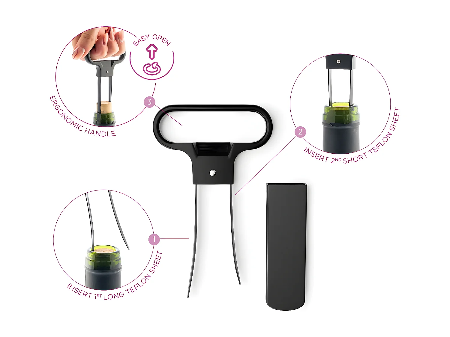 Pop - Ouvre-bouteille vins vieux Noir