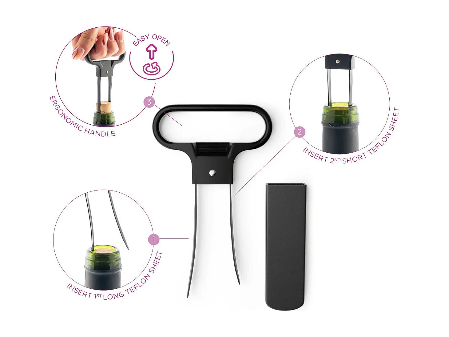 Pop - Ouvre-bouteille vins vieux Noir