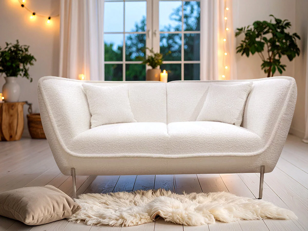 Canapé Provence blanc et chrome