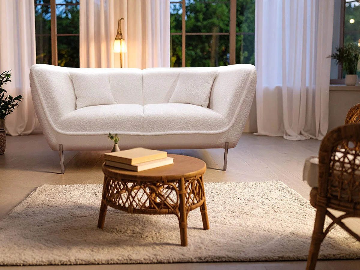 Canapé Provence blanc et chrome