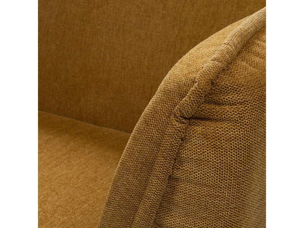 Canapé 2 places en tissu moutarde avec piètement métal L167 cm Provence