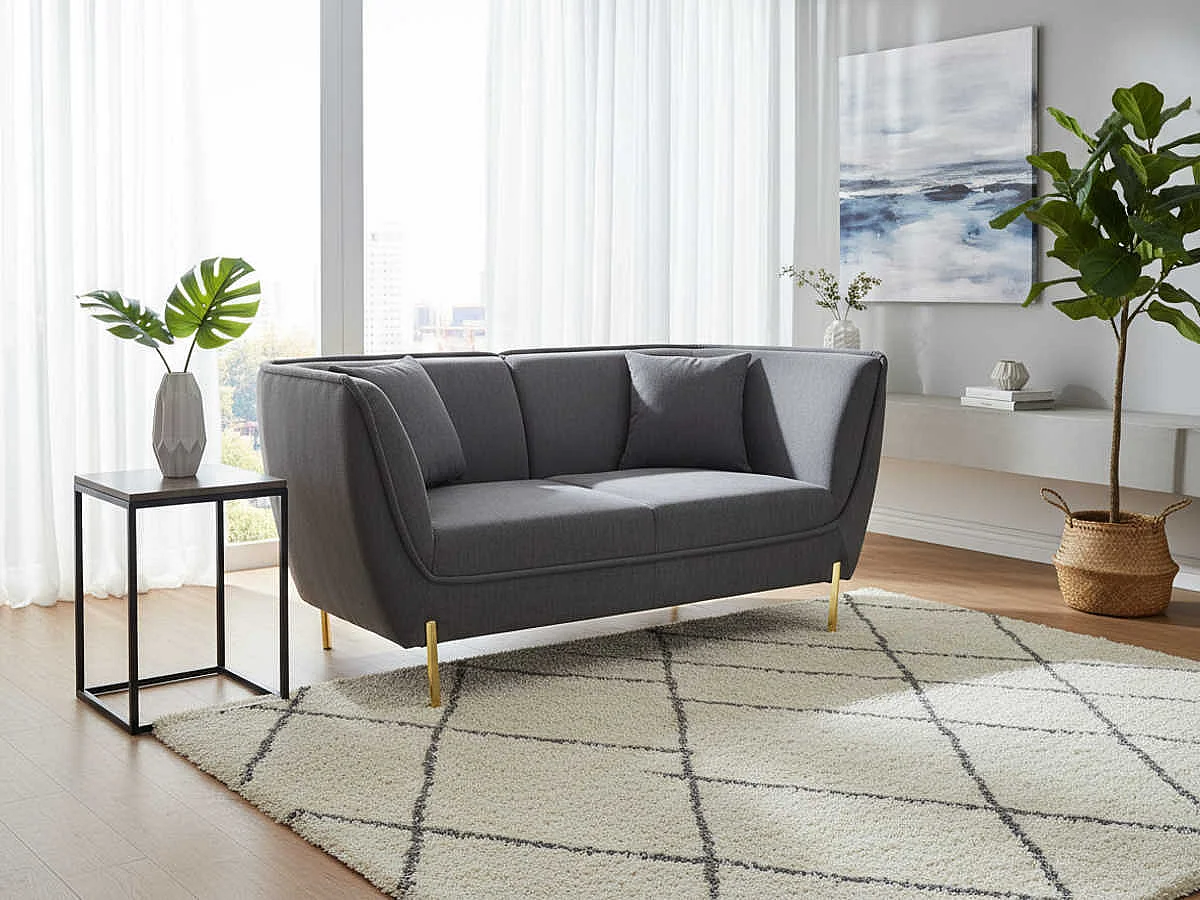 Canapé Provence ardoise et or