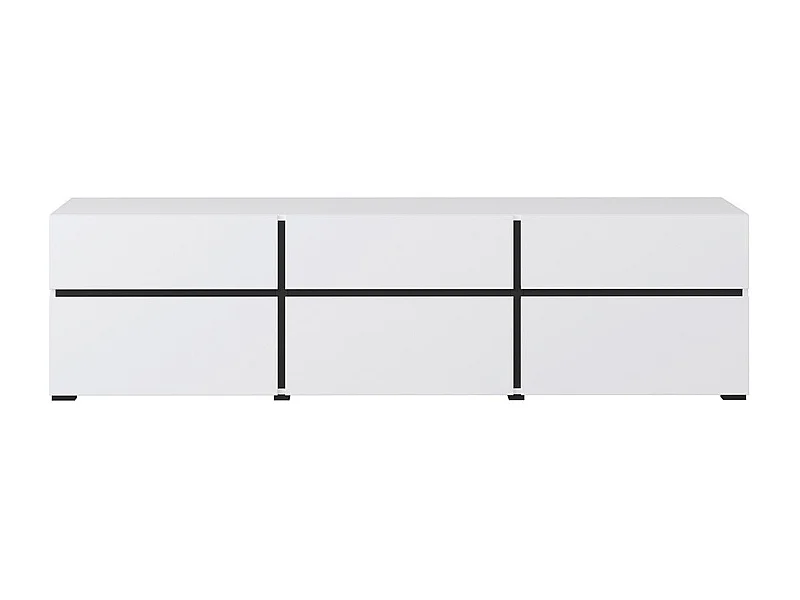 TV-meubel 180cm in wit en zwart uit de HAVANA collectie. Designmeubel met 3 deuren en 3 laden.