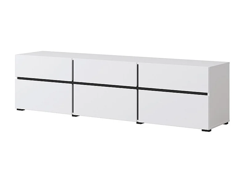 TV-meubel 180cm in wit en zwart uit de HAVANA collectie. Designmeubel met 3 deuren en 3 laden.