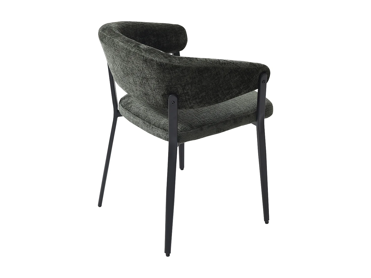 Stuhl mit Armlehnen 6er-Set - Stoff & schwarzes Metall - Grün - AVRELA