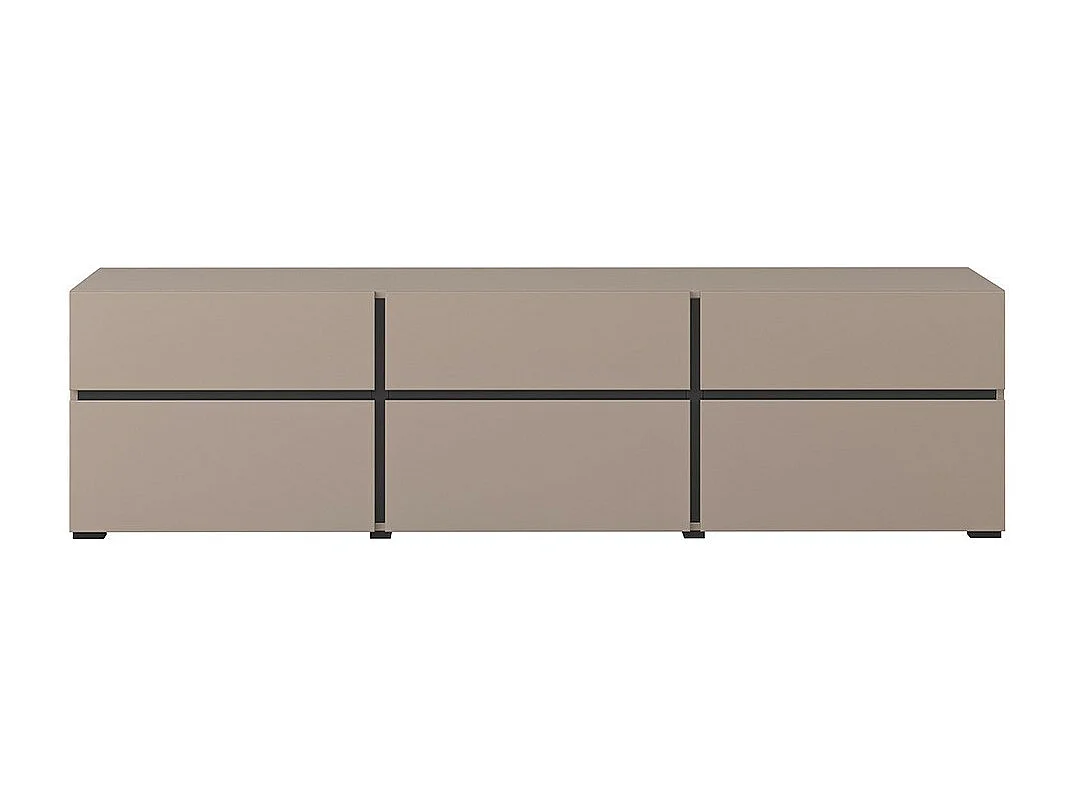 TV-meubel 180cm kleur beige en zwart collectie HAVANA. Design meubel met 3 deuren en 3 laden.