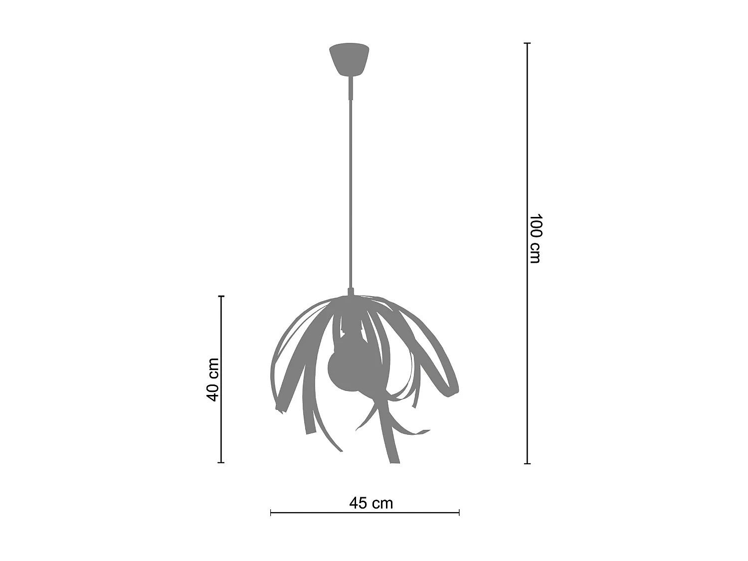 Suspension TOSEL ,métal,Violet ,H77xD30xP30 cm