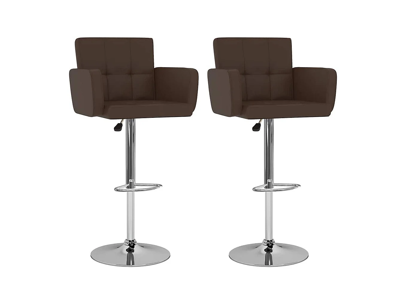 Tabourets de bar lot de 2 marron similicuir