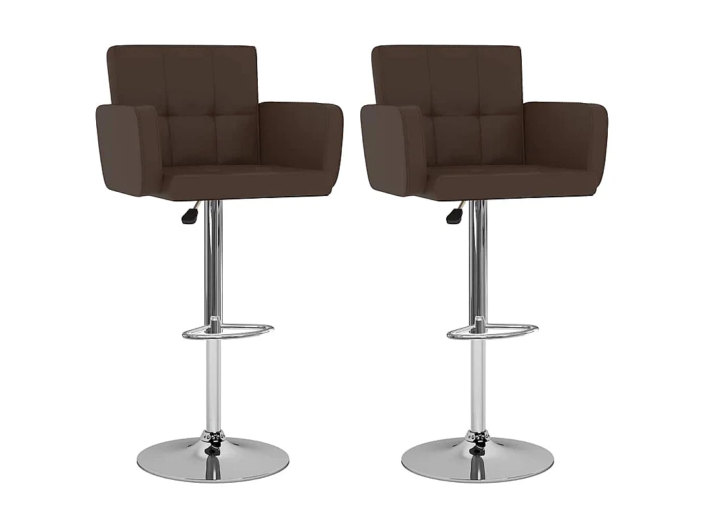 Tabourets de bar lot de 2 marron similicuir