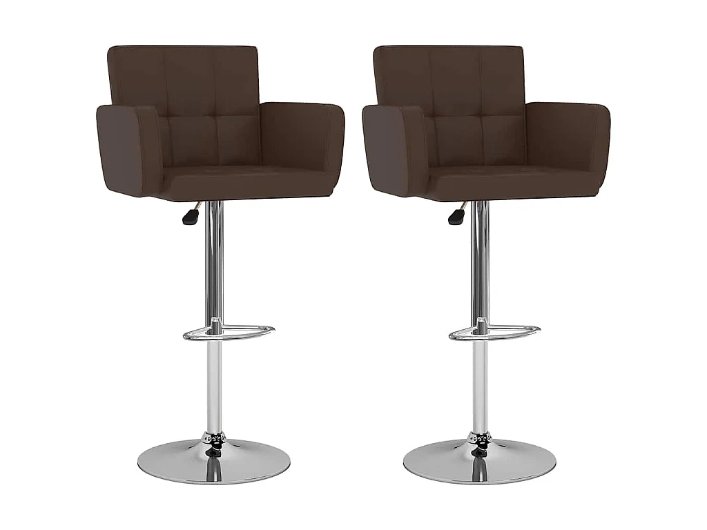 Bancos de bar 2 pcs couro artificial castanho
