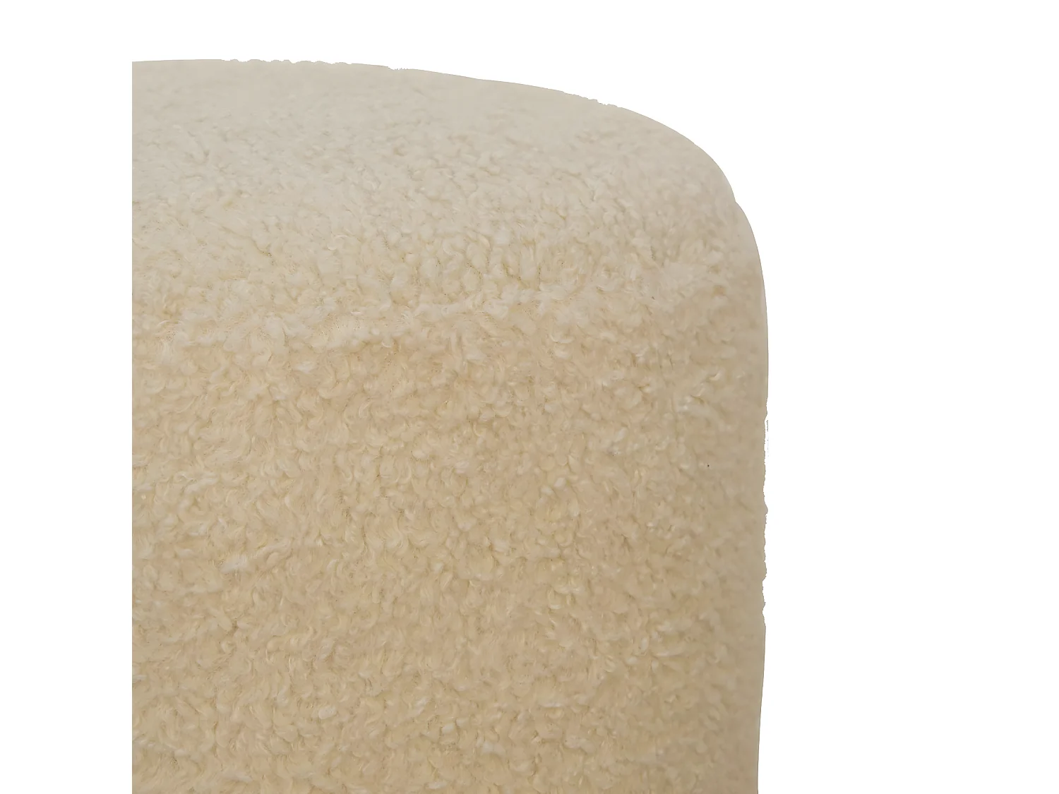 Artisan Furniture Tapizado Boucle Crema Redonda Banquillo, Sala de Estar o Dormitorio