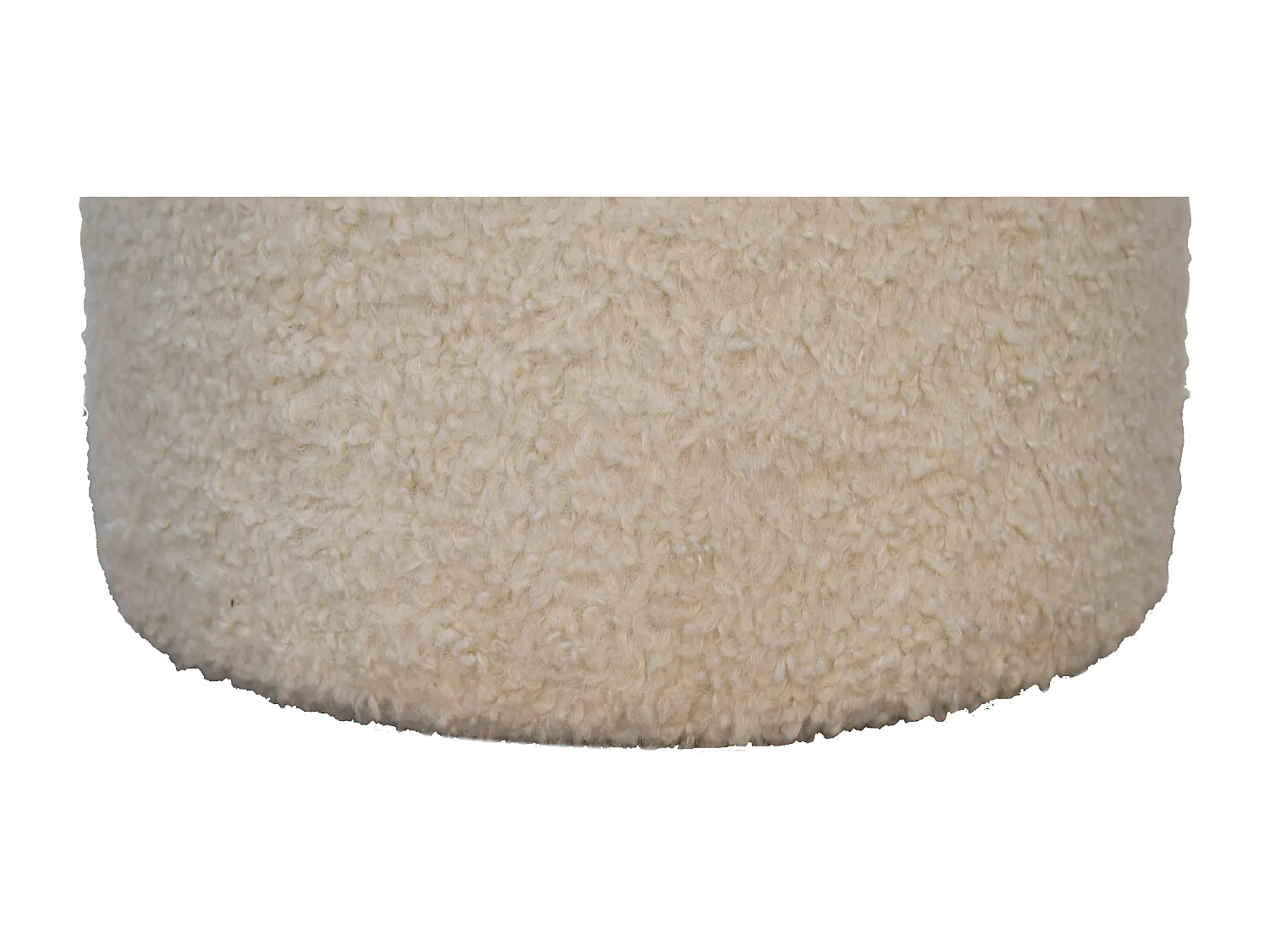 Artisan Furniture Tapizado Boucle Crema Redonda Banquillo, Sala de Estar o Dormitorio