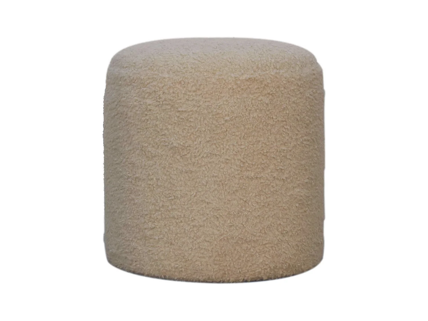 Boucle Crème Pouf Ronde