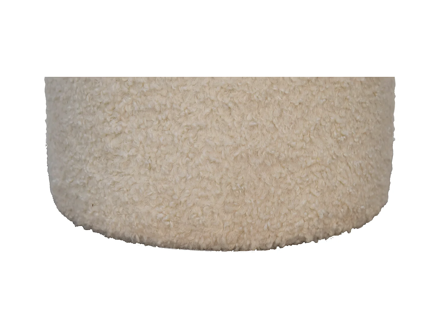 Boucle Crème Pouf Ronde