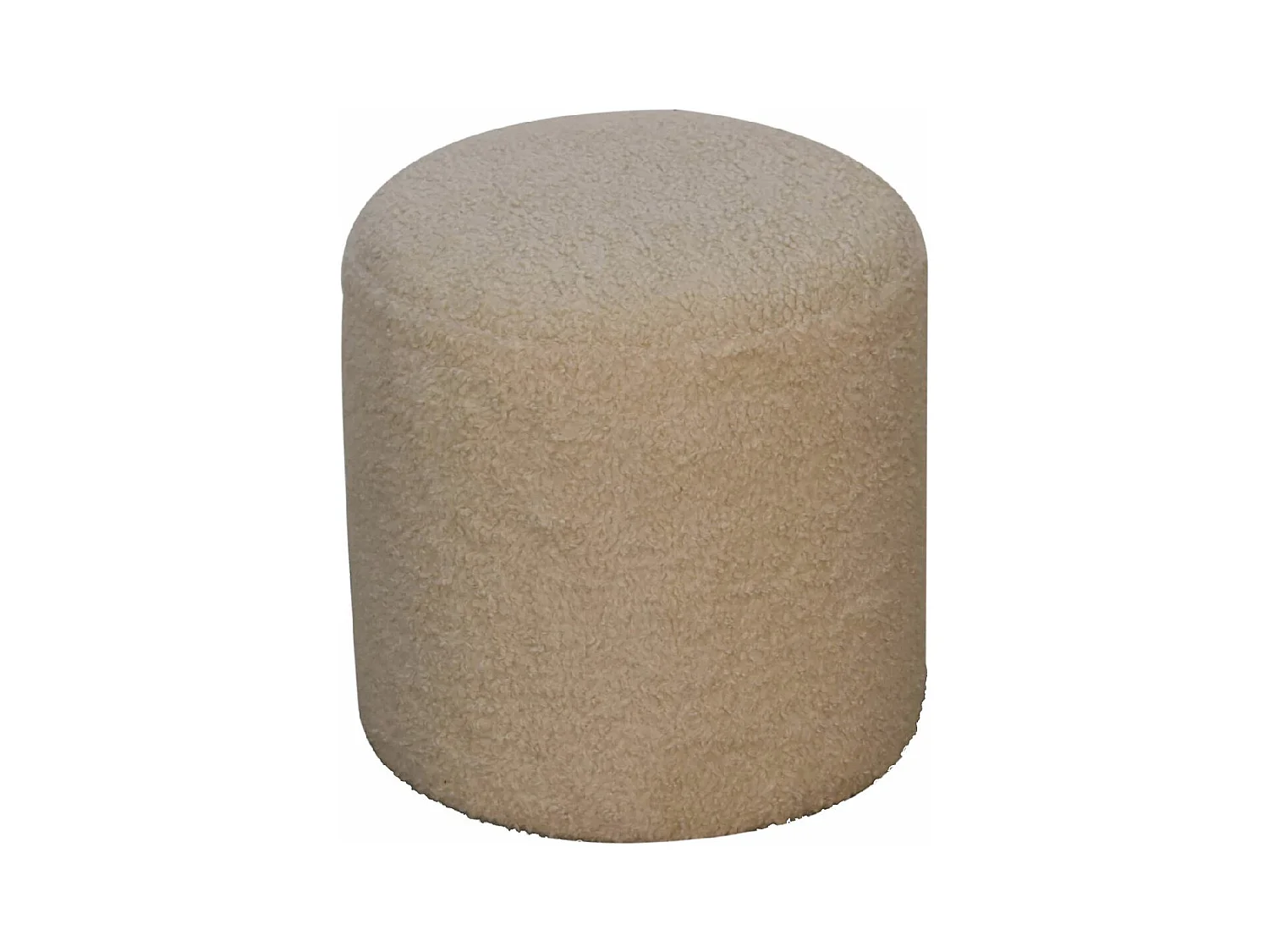 Boucle Crème Pouf Ronde