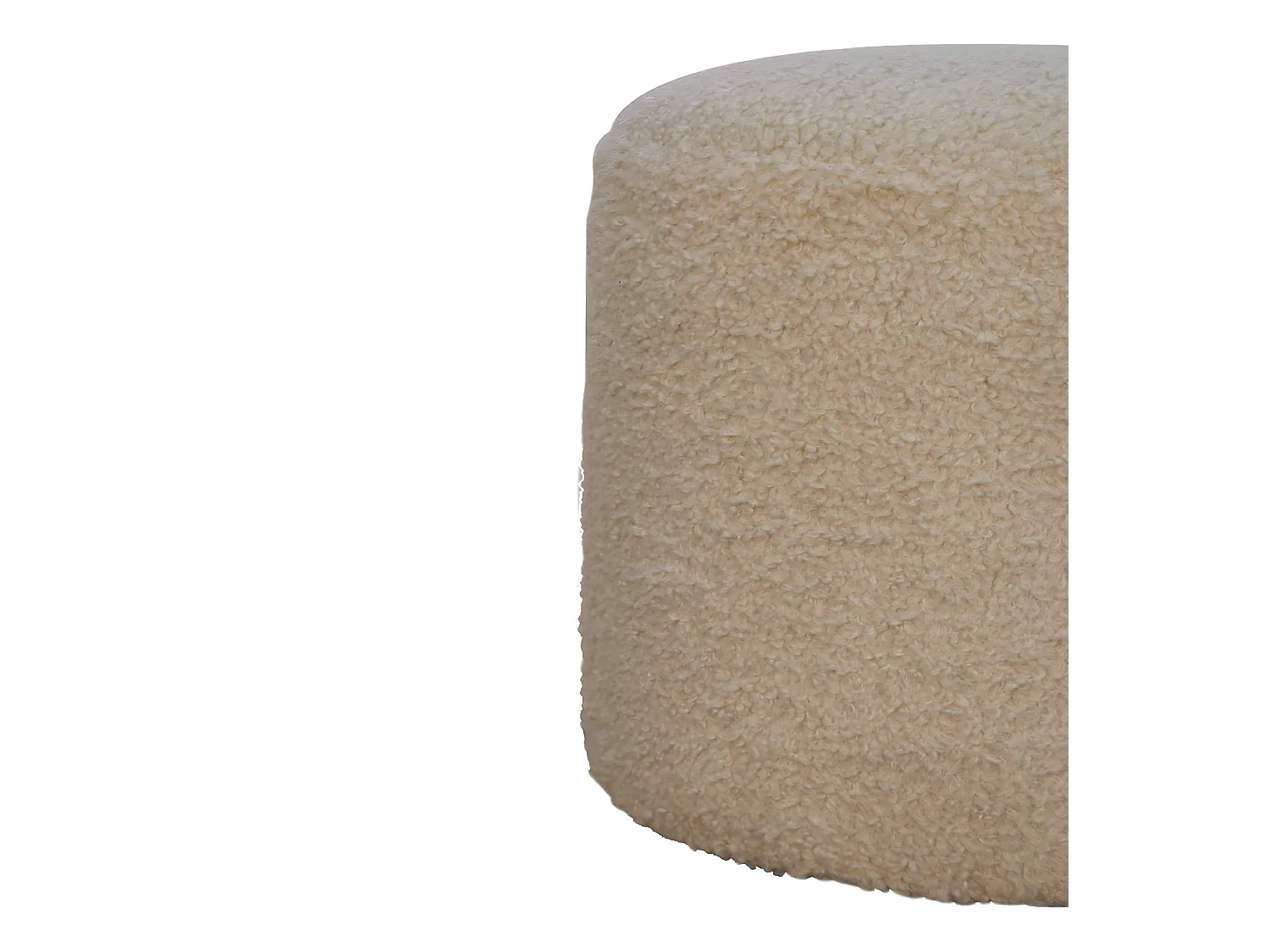 Boucle Crème Pouf Ronde