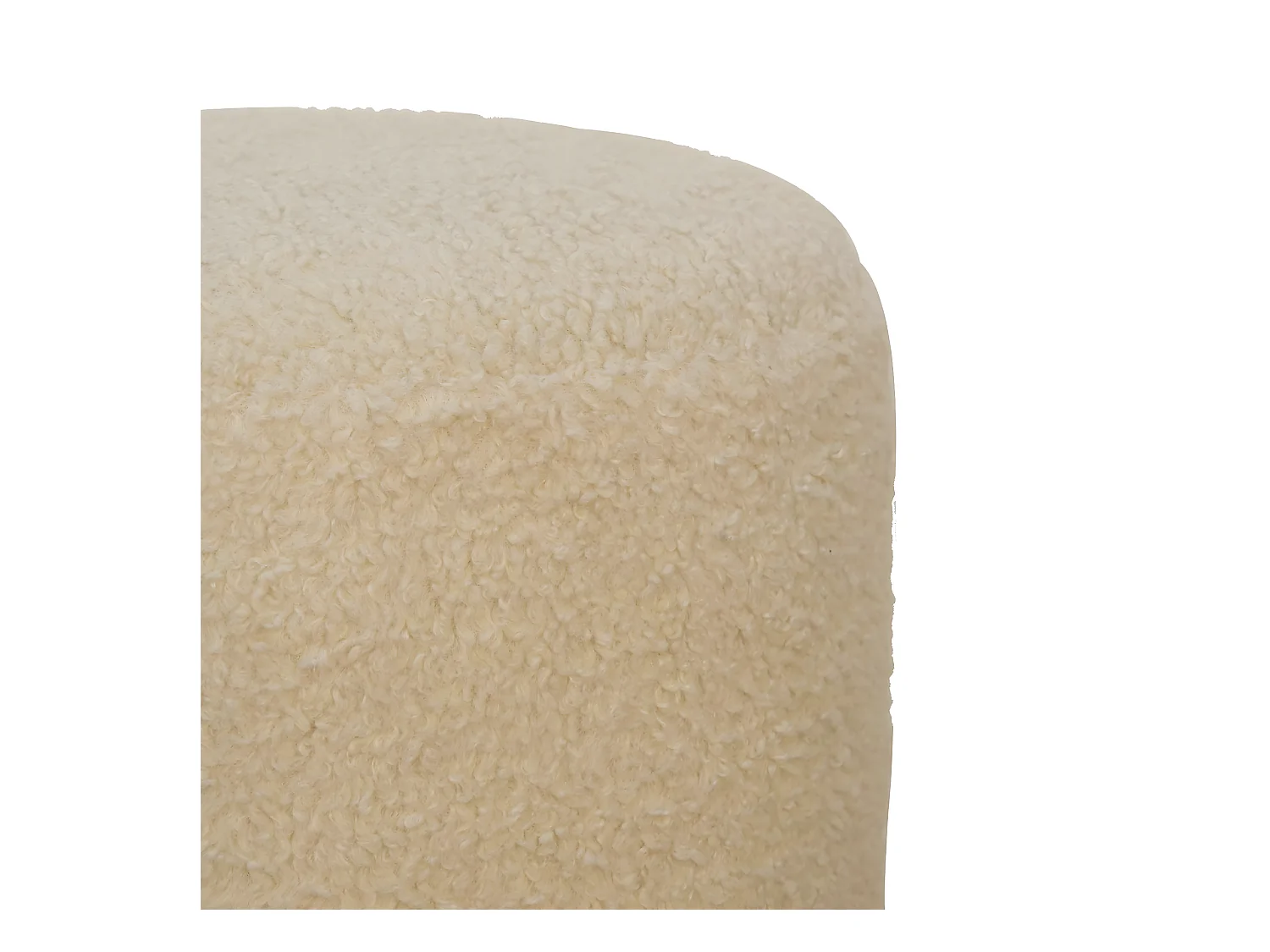 Boucle Crème Pouf Ronde
