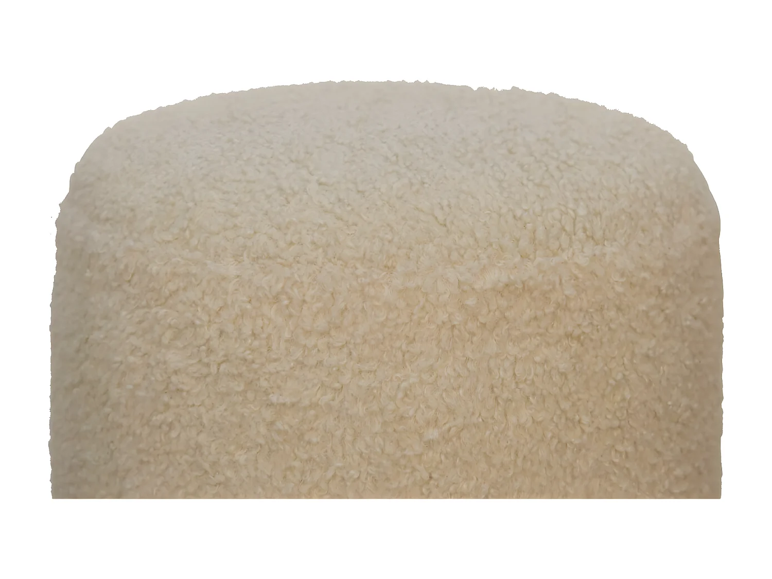 Artisan Furniture Pouf Rotondo in Boucle Crema Imbottito, Soggiorno o Camera da Letto